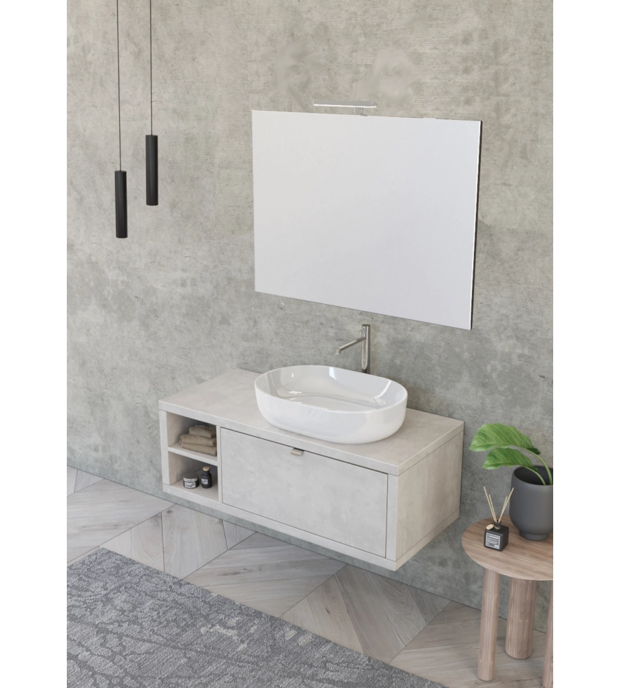 MOBILE BAGNO "TINTORETTO" GRIGIO CHIARO, 110 CM